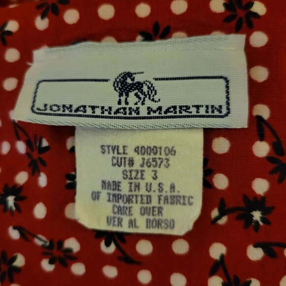 Johnathan Martin 3 Red Floral Polka Dot Maxi Dress Button Down Scoop Neck Cospla - Picture 2 of 8